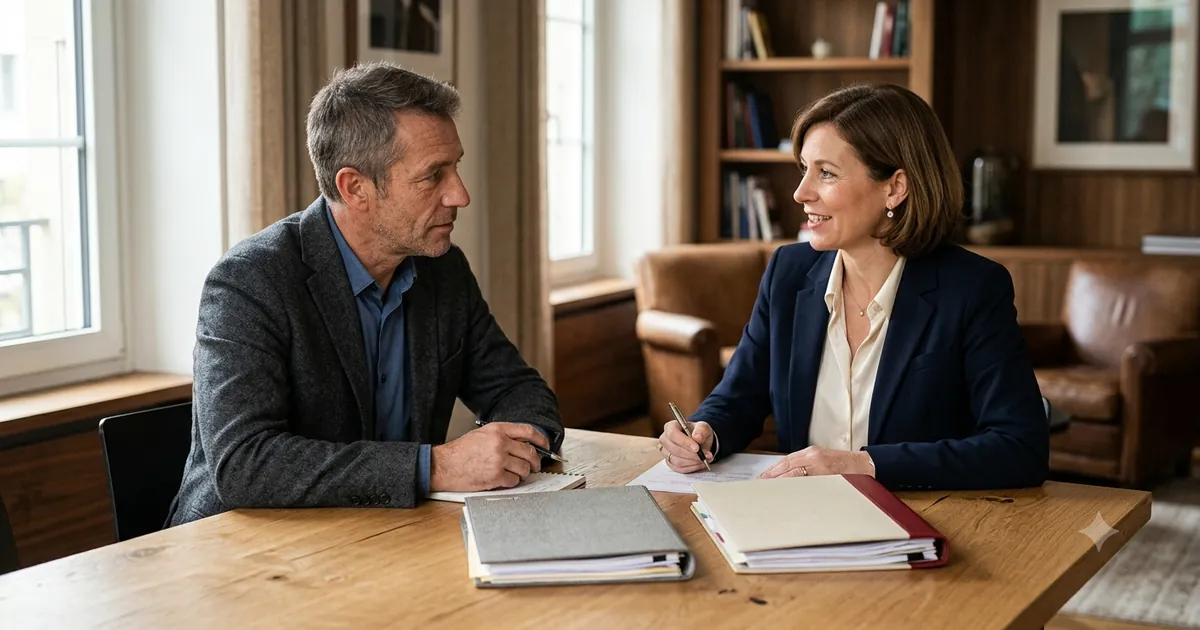 Frontalier comparant PER et assurance-vie avec sa conseillère en gestion privée